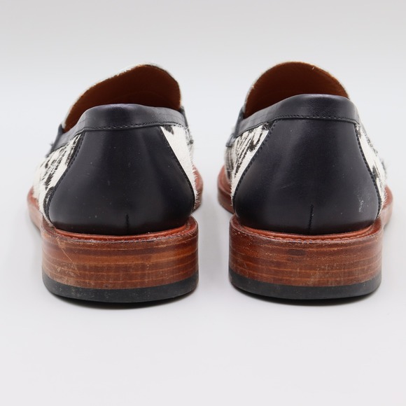Taft Mens The Fitz Slip-On Penny Loafer Floral Print Calf Hair Sz 42 Black White main image 5